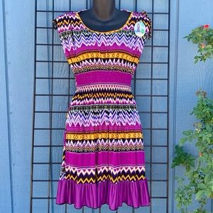 Multi-color Ruched Shoulder Sundress